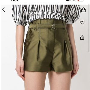 3.1 Philip Lim white satin origami short